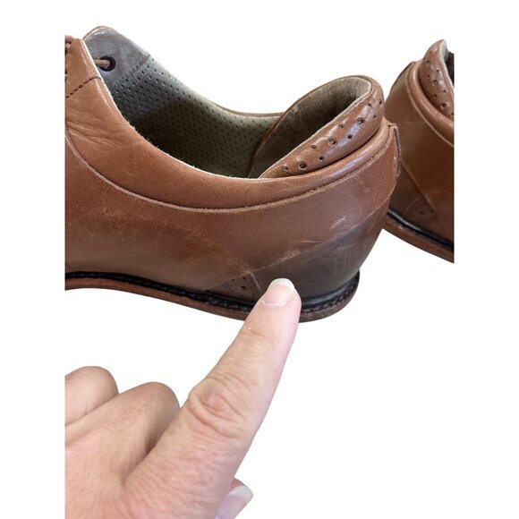 Tsubo Mens Brown Leather Cap Toe Oxford Dress Shoes Size 12 SKU 8429 - Picture 9 of 16